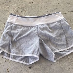 Grey and white lululemon speed short!! Never worn!